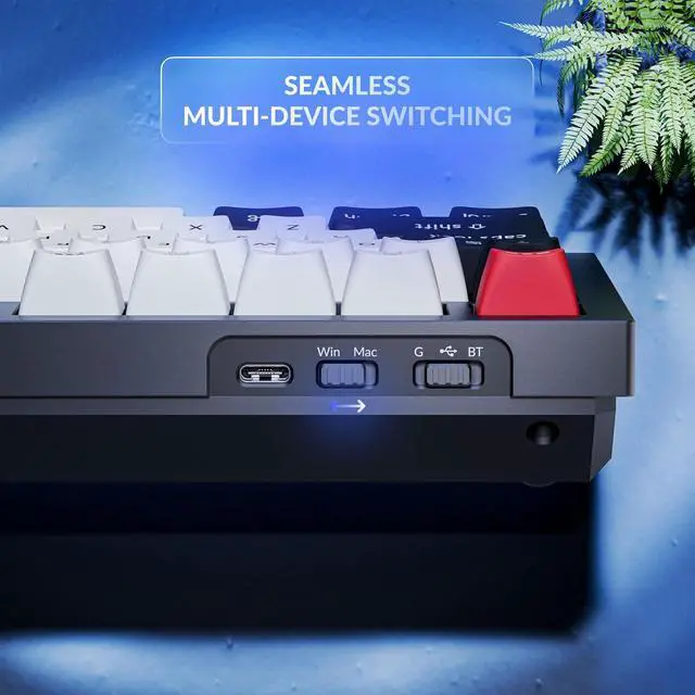 Alt view image 7 of 7 - Keychron Q6 HE QMK Wireless 2.4 GHz Custom Keyboard, Rapid Trigger Bluetooth 100% Full-Size with Hall Effect Gateron Double-Rail Aurora Magnetic Switches Aluminum Compatible for Mac Windows Linux
