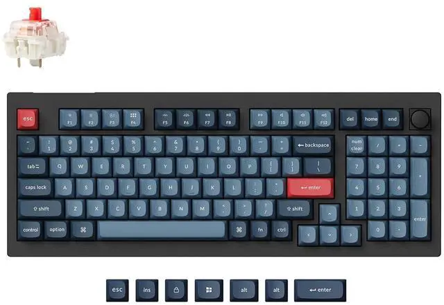 Main image of Keychron V5 Max Custom Wireless Mechanical Gaming Keyboard with Number Pad, 96% Layout QMK/VIA 2.4 GHz/Bluetooth 5.1/Wired, RGB Backlit Hot-Swappable Gateron Red Switch for Mac Windows Linux