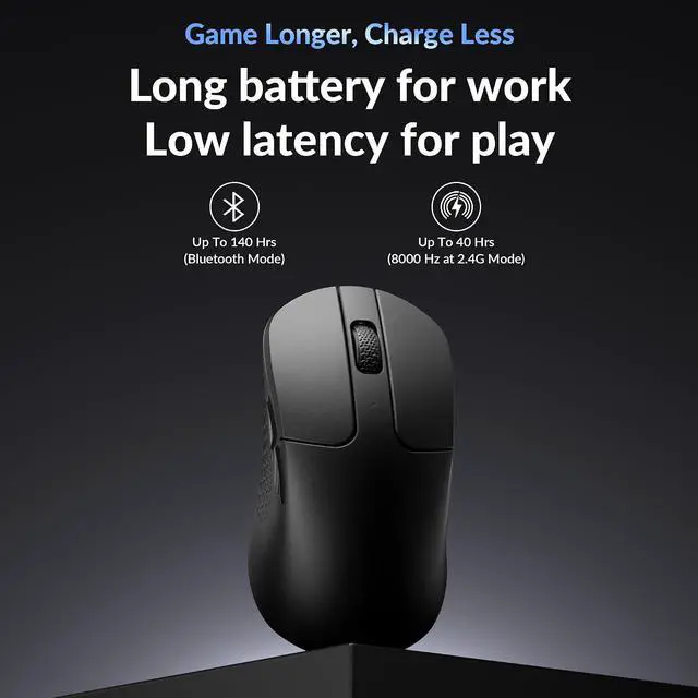 Alt view image 6 of 7 - Keychron M3 Mini 8K Wireless Gaming Mouse, 55g Lightweight, PixArt 3950 Sensor, 30K DPI, Bluetooth 5.3/2.4GHz/Wired, Programmable, 140H Battery, for Mac/Windows/Linux - Black