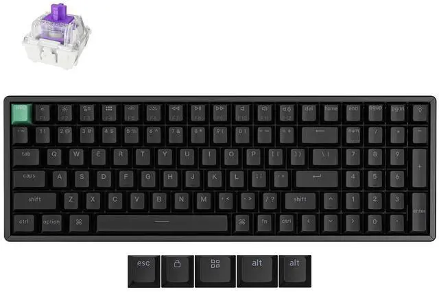 Main image of Keychron K4 HE 96% Wireless Hall Effect Keyboard with Number Pad, Rapid Trigger Magnetic Switches, QMK Launcher, 2.4GHz/Bluetooth/Wired, Mac & Windows, Aluminum Frame, Black (Shine-Through)