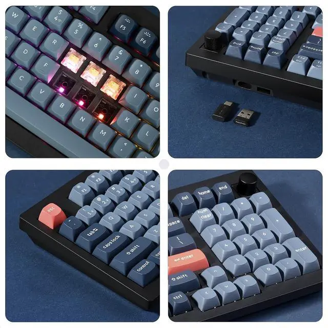 Alt view image 7 of 7 - Keychron V5 Max Custom Wireless Mechanical Gaming Keyboard with Number Pad, 96% Layout QMK/VIA 2.4 GHz/Bluetooth 5.1/Wired, RGB Backlit Hot-Swappable Gateron Banana Switch for Mac Windows Linux