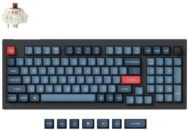 Main image of Keychron V5 Max Custom Wireless Mechanical Gaming Keyboard with Number Pad, 96% Layout QMK/VIA 2.4 GHz/Bluetooth 5.1/Wired, RGB Backlit Hot-Swappable Gateron Brown Switch for Mac Windows Linux