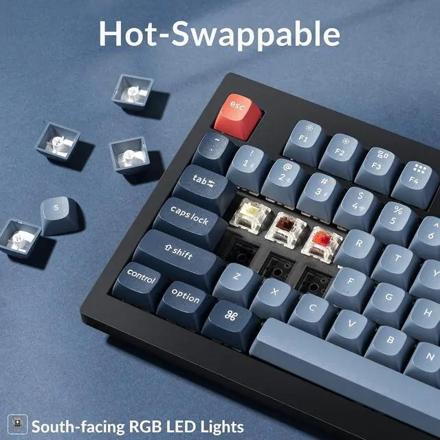 Alt view image 5 of 7 - Keychron V5 Max Custom Wireless Mechanical Gaming Keyboard with Number Pad, 96% Layout QMK/VIA 2.4 GHz/Bluetooth 5.1/Wired, RGB Backlit Hot-Swappable Gateron Brown Switch for Mac Windows Linux