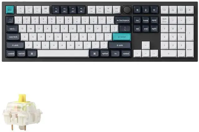 Main image of Keychron Q6 Max QMK/VIA Bluetooth Wireless /2.4 GHz/USB-C Wired Custom Mechanical Keyboard, Full Size Programmable Knob RGB Backlit Hot-Swappable Gateron Banana Switch for Mac Windows Linux - Black