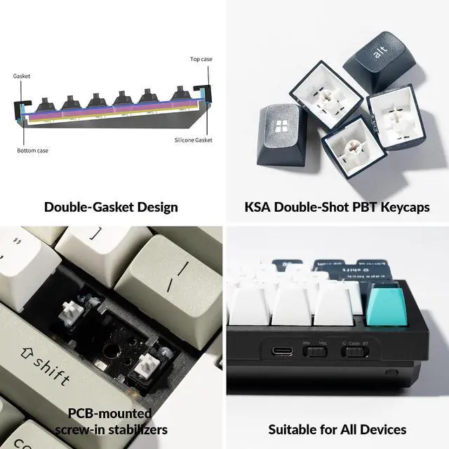 Alt view image 4 of 7 - Keychron Q6 Max QMK/VIA Bluetooth Wireless /2.4 GHz/USB-C Wired Custom Mechanical Keyboard, Full Size Programmable Knob RGB Backlit Hot-Swappable Gateron Brown Switch for Mac Windows Linux - Black