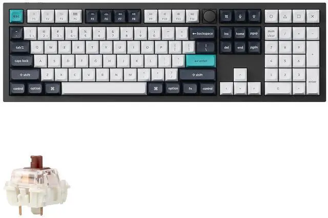 Main image of Keychron Q6 Max QMK/VIA Bluetooth Wireless /2.4 GHz/USB-C Wired Custom Mechanical Keyboard, Full Size Programmable Knob RGB Backlit Hot-Swappable Gateron Brown Switch for Mac Windows Linux - Black