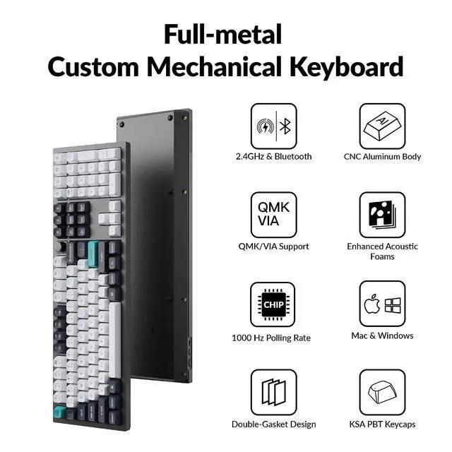 Alt view image 6 of 7 - Keychron Q6 Max QMK/VIA Bluetooth Wireless /2.4 GHz/USB-C Wired Custom Mechanical Keyboard, Full Size Programmable Knob RGB Backlit Hot-Swappable Gateron Brown Switch for Mac Windows Linux - Black