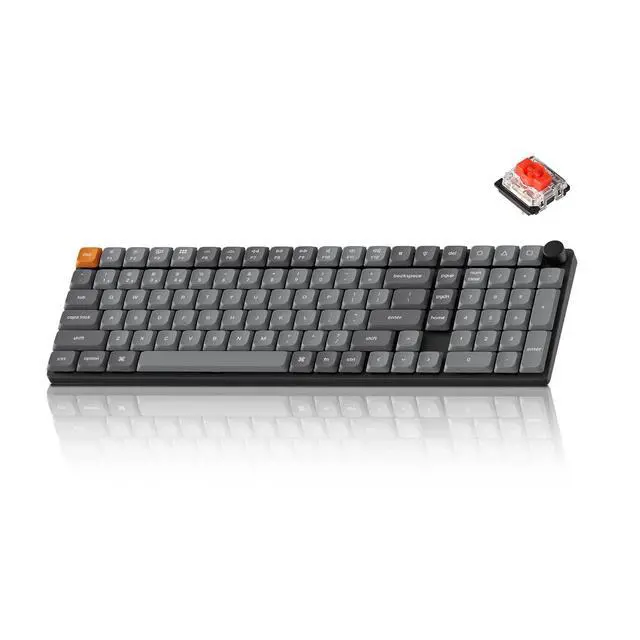 Main image of Keychron K17 Max 96% Layout QMK/Launcher Ultra-Slim Wireless/Type-C Wired Mechanical Keyboard with White LED Backlit, Low-Profile Gateron Mechanical Red Switch Compatible with Mac Windows Linux