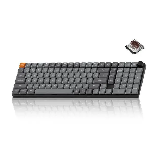 Main image of Keychron K17 Max 96% Layout QMK/Launcher Ultra-Slim Wireless/Type-C Wired Mechanical Keyboard with RGB Backlit, Low-Profile Gateron Mechanical Brown Switch Compatible with Mac Windows