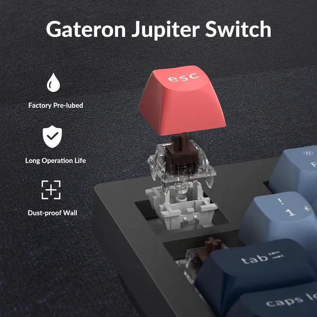 Alt view image 6 of 7 - Keychron V5 Max Custom Wireless Mechanical Gaming Keyboard with Number Pad, 96% Layout QMK/VIA 2.4 GHz/Bluetooth 5.1/Wired, RGB Backlit Hot-Swappable Gateron Brown Switch for Mac Windows Linux