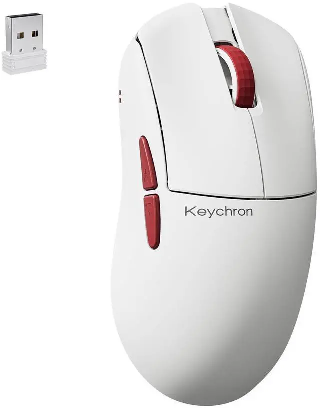 Main image of Keychron G4 8K Wireless Mouse Ultra Lightweight, 30K DPI PixArt 3950 Optical Sensor, 2.4G/Bluetooth Up to 130 Hours Battery Life, Ergonomic Design with Customizable Buttons for PC/Mac/Windows - White