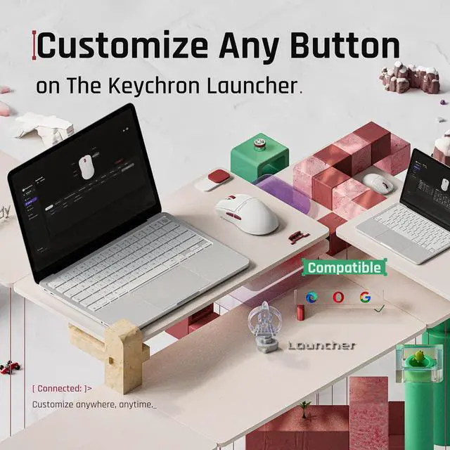 Alt view image 6 of 7 - Keychron G4 8K Wireless Mouse Ultra Lightweight, 30K DPI PixArt 3950 Optical Sensor, 2.4G/Bluetooth Up to 130 Hours Battery Life, Ergonomic Design with Customizable Buttons for PC/Mac/Windows - White