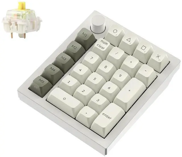 Main image of Keychron Q0 Max Wireless Custom Mechanical Numpad, 2.4 GHz/Bluetooth 5.1/Wired QMK Number Pad, RGB Hot-Swappable with Gateron Banana Switch for Laptop Mac Windows Linux - White