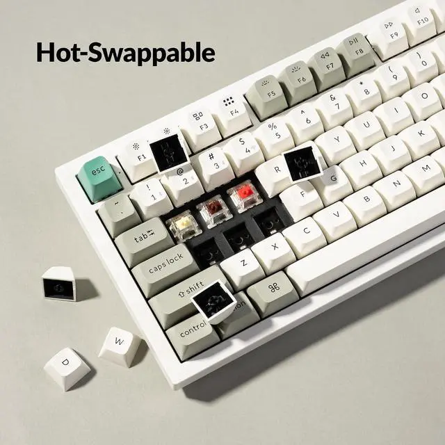 Alt view image 5 of 7 - Keychron Q6 Max QMK/VIA Bluetooth Wireless /2.4 GHz/USB-C Wired Custom Mechanical Keyboard, Full Size Programmable Knob RGB Backlit Hot-Swappable Gateron Red Switch for Mac Windows Linux - White
