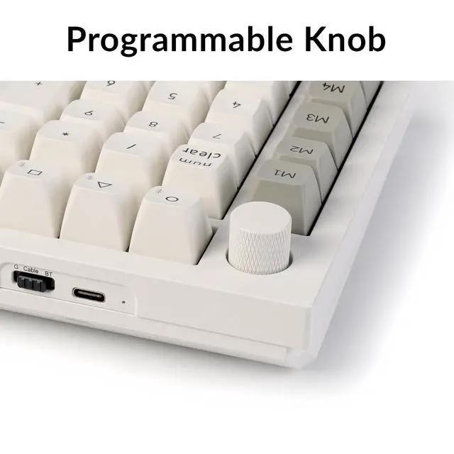 Alt view image 7 of 7 - Keychron Q0 Max Wireless Custom Mechanical Numpad, 2.4 GHz/Bluetooth 5.1/Wired QMK Number Pad, RGB Hot-Swappable with Gateron Red Switch for Laptop Mac Windows Linux - White