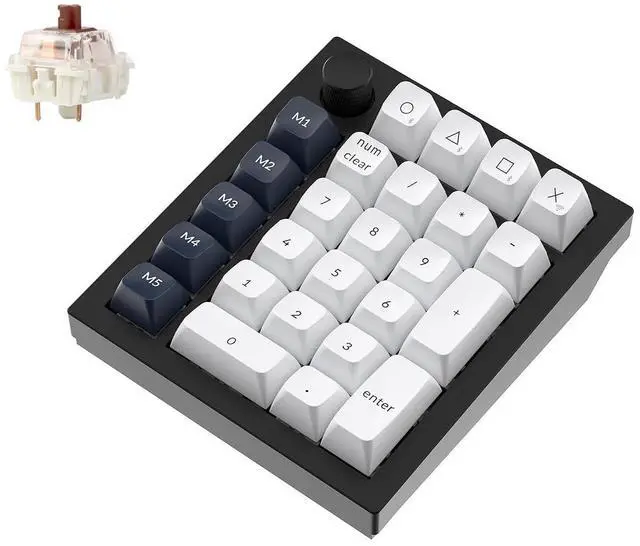 Main image of Keychron Q0 Max Wireless Custom Mechanical Numpad, 2.4 GHz/Bluetooth 5.1/Wired QMK Number Pad, RGB Hot-Swappable with Gateron Brown Switch for Laptop Mac Windows Linux - Black