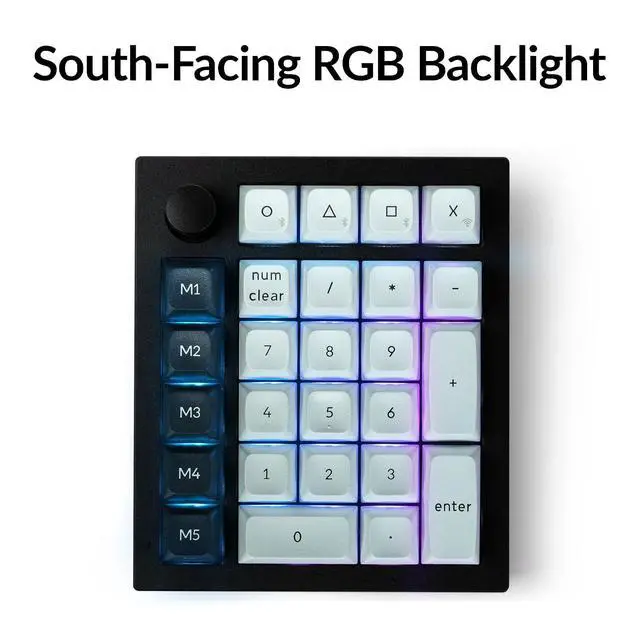 Alt view image 6 of 7 - Keychron Q0 Max Wireless Custom Mechanical Numpad, 2.4 GHz/Bluetooth 5.1/Wired QMK Number Pad, RGB Hot-Swappable with Gateron Red Switch for Laptop Mac Windows Linux - Black