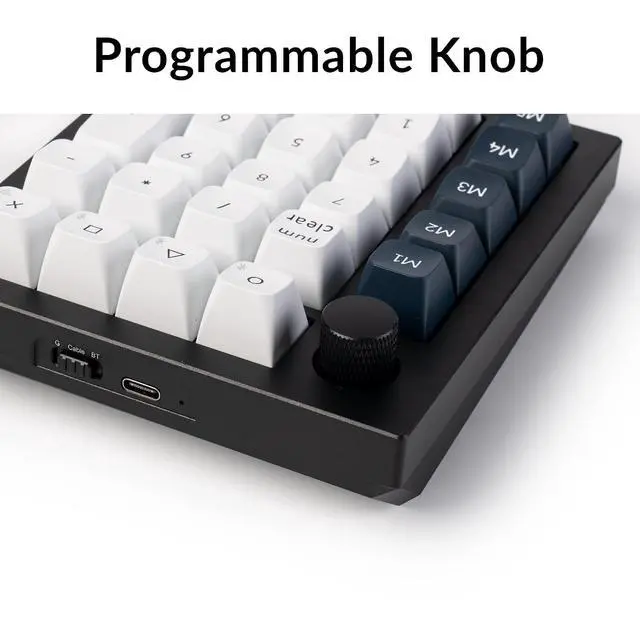Alt view image 7 of 7 - Keychron Q0 Max Wireless Custom Mechanical Numpad, 2.4 GHz/Bluetooth 5.1/Wired QMK Number Pad, RGB Hot-Swappable with Gateron Red Switch for Laptop Mac Windows Linux - Black