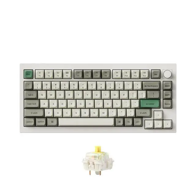 Main image of Keychron Q1 Max RGB QMK/VIA Custom Mechanical Keyboard, Full Metal Programmable Knob 2.4 GHz/Bluetooth/Wired Keyboard with Hot-Swappable Gateron Jupiter Banana Switch for Mac Windows Linux - White