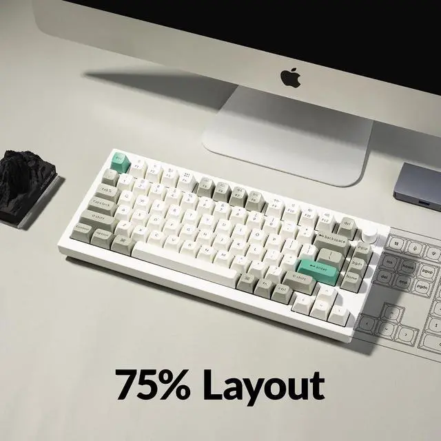 Alt view image 2 of 7 - Keychron Q1 Max RGB QMK/VIA Custom Mechanical Keyboard, Full Metal Programmable Knob 2.4 GHz/Bluetooth/Wired Keyboard with Hot-Swappable Gateron Jupiter Banana Switch for Mac Windows Linux - White
