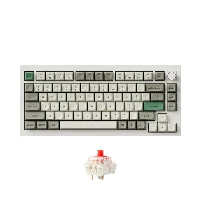 Main image of Keychron Q1 Max RGB QMK/VIA Custom Mechanical Keyboard, Full Metal Programmable Knob 2.4 GHz/Bluetooth/Wired Keyboard with Hot-Swappable Gateron Jupiter Red Switch for Mac Windows Linux - White
