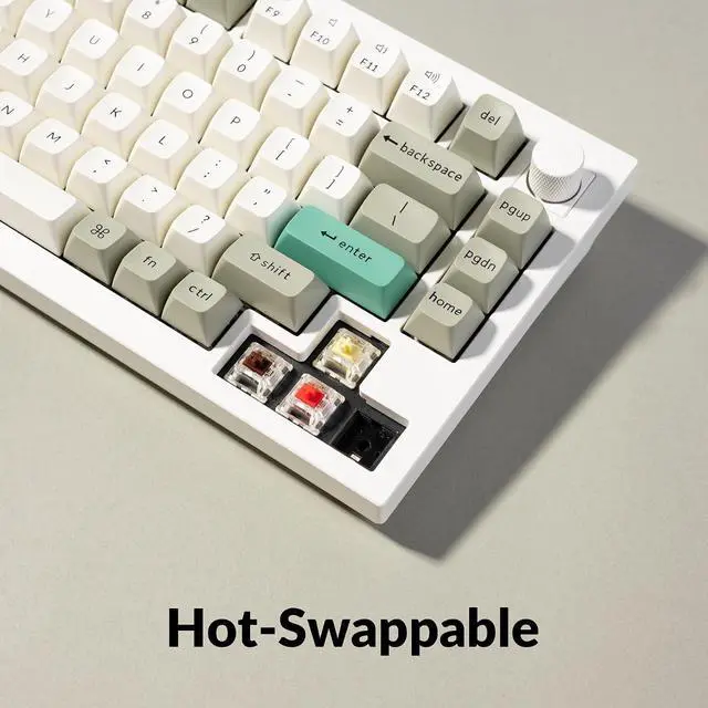 Alt view image 2 of 7 - Keychron Q1 Max RGB QMK/VIA Custom Mechanical Keyboard, Full Metal Programmable Knob 2.4 GHz/Bluetooth/Wired Keyboard with Hot-Swappable Gateron Jupiter Red Switch for Mac Windows Linux - White