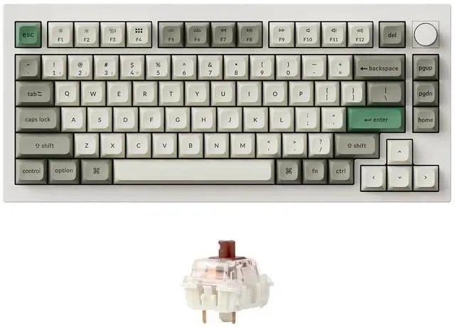Main image of Keychron Q1 Max RGB QMK/VIA Custom Mechanical Keyboard, Full Metal Programmable Knob 2.4 GHz/Bluetooth/Wired Keyboard with Hot-Swappable Gateron Jupiter Brown Switch for Mac Windows Linux - White
