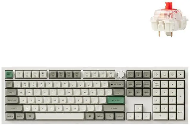Main image of Keychron Q6 Max QMK/VIA Bluetooth Wireless /2.4 GHz/USB-C Wired Custom Mechanical Keyboard, Full Size Programmable Knob RGB Backlit Hot-Swappable Gateron Red Switch for Mac Windows Linux - White