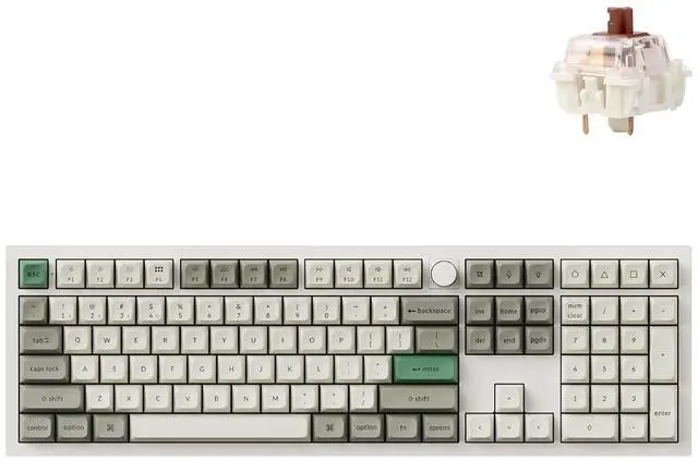 Main image of Keychron Q6 Max QMK/VIA Bluetooth Wireless /2.4 GHz/USB-C Wired Custom Mechanical Keyboard, Full Size Programmable Knob RGB Backlit Hot-Swappable Gateron Brown Switch for Mac Windows Linux - White