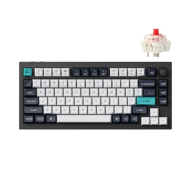 Main image of Keychron Q1 Max RGB QMK/VIA Custom Mechanical Keyboard, Hot-Swappable Full Metal Programmable Knob with Gateron Jupiter Red Switch, 2.4 GHz/Bluetooth/Wired Gaming Keyboard for Mac Windows Linux