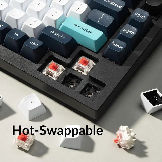 Alt view image 7 of 7 - Keychron Q1 Max RGB QMK/VIA Custom Mechanical Keyboard, Hot-Swappable Full Metal Programmable Knob with Gateron Jupiter Red Switch, 2.4 GHz/Bluetooth/Wired Gaming Keyboard for Mac Windows Linux
