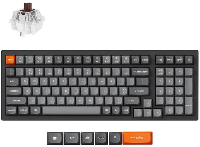 Main image of Keychron K4 Max Wireless/Wired Mechanical Keyboard, 96% Layout QMK 2.4 GHz Bluetooth Connection, Non-Shine Through PBT Keycaps White Backlit Compatible with Mac Windows Linux