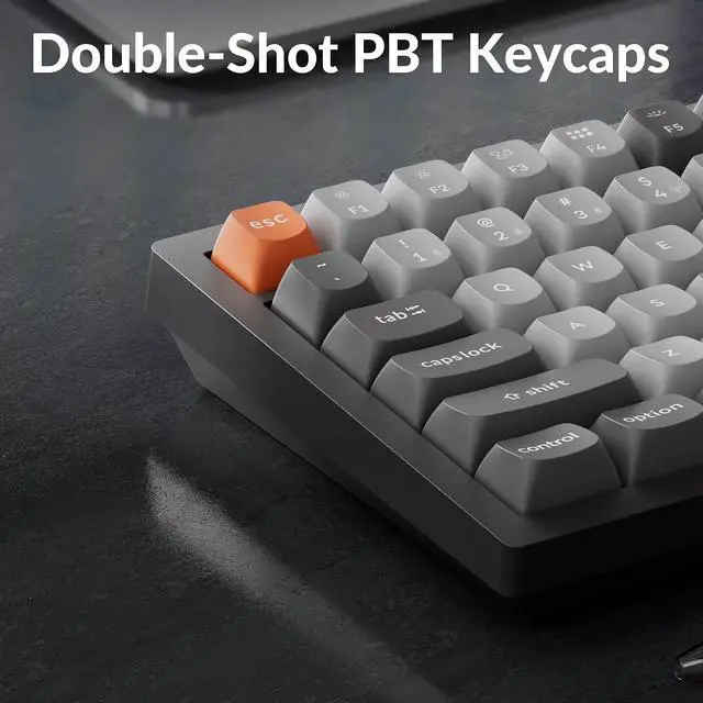 Alt view image 6 of 7 - Keychron K4 Max Wireless/Wired Mechanical Keyboard, 96% Layout QMK 2.4 GHz Bluetooth Connection, Non-Shine Through PBT Keycaps White Backlit Compatible with Mac Windows Linux