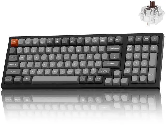 Main image of Keychron K4 Max Wireless Mechanical Keyboard, 96% Layout QMK 2.4 GHz/Bluetooth 5.1/Wired, White Backlit with Hot-swappable Keychron Super Brown Switch for Mac Windows Linux