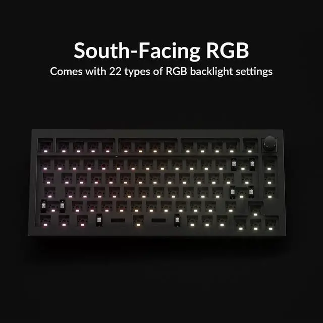 Alt view image 5 of 7 - Keychron Q1 Max QMK/VIA Wireless Custom Mechanical Keyboard Barebone Knob Version, Full-Metal Hot-Swappable RGB Backlight 2.4 GHz/Bluetooth/Type-C Wired Gaming Keyboard for Mac/Windows/Linux - Black