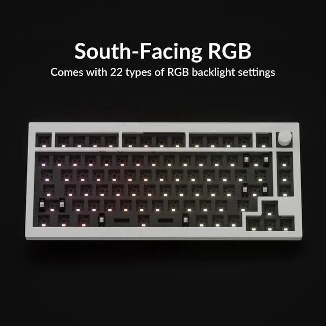 Alt view image 4 of 7 - Keychron Q1 Max QMK/VIA Wireless Custom Mechanical Keyboard Barebone Knob Version, Full-Metal Hot-Swappable RGB Backlight 2.4 GHz/Bluetooth/Type-C Wired Gaming Keyboard for Mac/Windows/Linux - White
