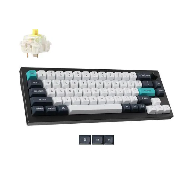 Main image of Keychron Q2 Max Wireless Custom Mechanical Gaming Keyboard, QMK/VIA Programmable Knob 2.4 GHz/Bluetooth 5.1/Wired, 65% Compact RGB Hot-Swap with Gateron Banana Switch for Mac Windows Linux - Black