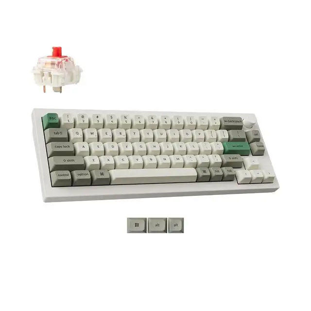 Main image of Keychron Q2 Max Wireless Custom Mechanical Gaming Keyboard, QMK/VIA Programmable Knob 2.4 GHz/Bluetooth 5.1/Wired, 65% Compact RGB Hot-Swap with Gateron Red Switch for Mac Windows Linux - White