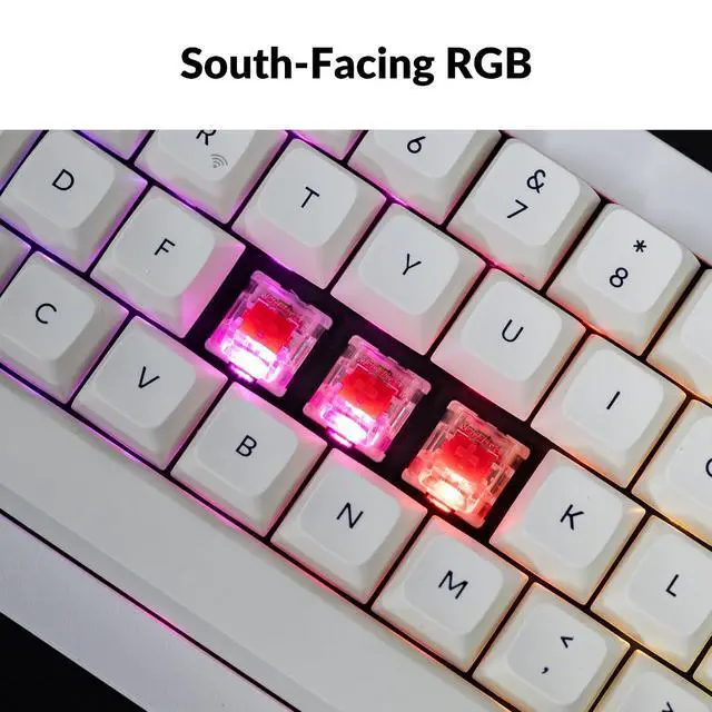 Alt view image 7 of 7 - Keychron Q2 Max Wireless Custom Mechanical Gaming Keyboard, QMK/VIA Programmable Knob 2.4 GHz/Bluetooth 5.1/Wired, 65% Compact RGB Hot-Swap with Gateron Red Switch for Mac Windows Linux - White
