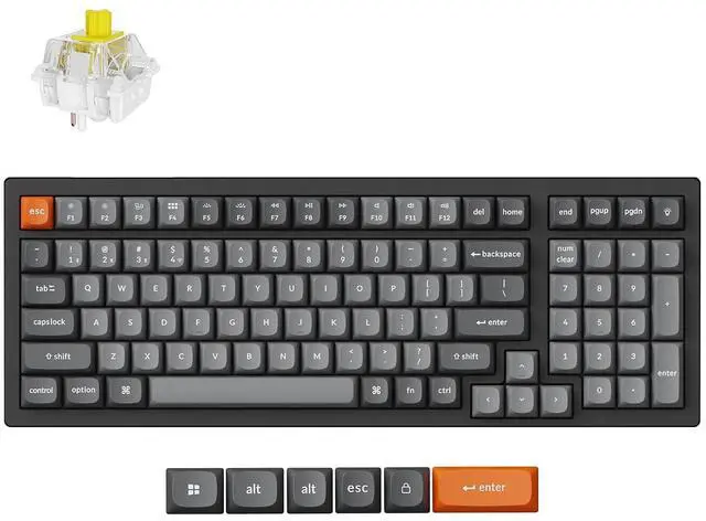 Main image of Keychron K4 Max Wireless/Wired Mechanical Keyboard, 96% Layout QMK 2.4 GHz Bluetooth Connection, Non-Shine Through PBT Keycaps White Backlit Compatible with Mac Windows Linux