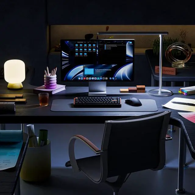 Alt view image 2 of 7 - Keychron K6 HE 65% Wireless Mechanical Keyboard, 2.4GHz & Bluetooth, Gateron Double-Rail Magnetic Switch, Double-Shot PBT Keycaps, Aluminum & Wooden Frame, Compatible with Windows/Mac Black