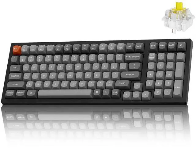 Main image of Keychron K4 Max Wireless Mechanical Keyboard, 96% Layout QMK 2.4 GHz/Bluetooth 5.1/Wired, White Backlit with Hot-swappable Keychron Super Banana Switch for Mac Windows Linux
