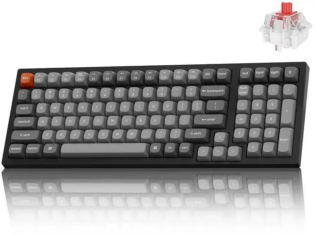 Main image of Keychron K4 Max Wireless Mechanical Keyboard, 96% Layout QMK 2.4 GHz/Bluetooth 5.1/Wired, White Backlit with Hot-swappable Keychron Super Red Switch for Mac Windows Linux