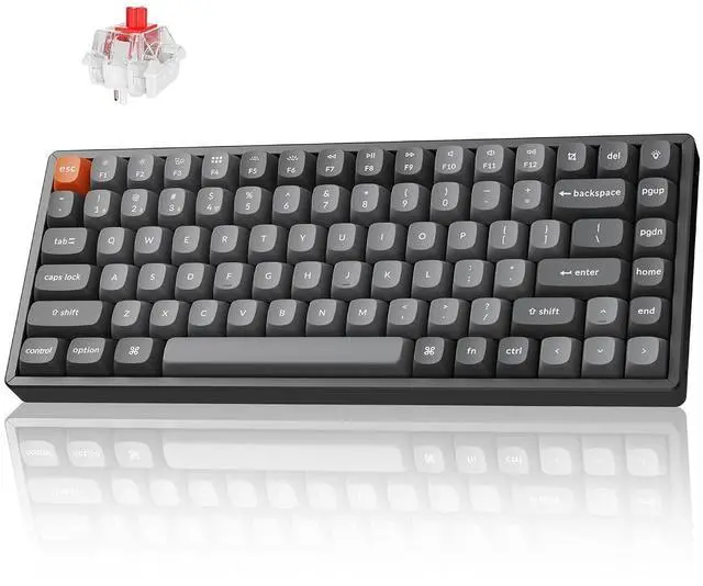 Main image of Keychron K2 Max QMK/VIA 2.4 GHz & Bluetooth Wireless Custom Mechanical Keyboard for Mac/Windows/Linux, 75% Layout Keyboard RGB Backlight with Aluminum Red Switch - Black