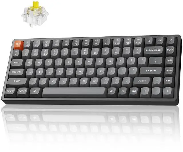 Main image of Keychron K2 Max QMK/VIA 2.4 GHz & Bluetooth Wireless Custom Mechanical Keyboard for Mac/Windows/Linux, 75% Layout Keyboard RGB Backlight with Aluminum Banana Switch - Black