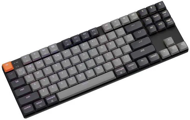 Main image of Keychron K1 (Version 6) Low Profile Wireless Mechanical Keyboard TKL, Bluetooth 5.2/Wired QMK Programmable Keys, RGB Backlit with Hot-Swappable Low Profile Keychron Red Switch for Mac Windows Linux
