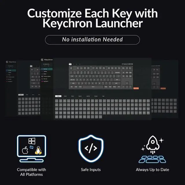 Alt view image 2 of 6 - Keychron K1 (Version 6) Low Profile Wireless Mechanical Keyboard TKL, Bluetooth 5.2/Wired QMK Programmable Keys, RGB Backlit with Hot-Swappable Low Profile Keychron Red Switch for Mac Windows Linux