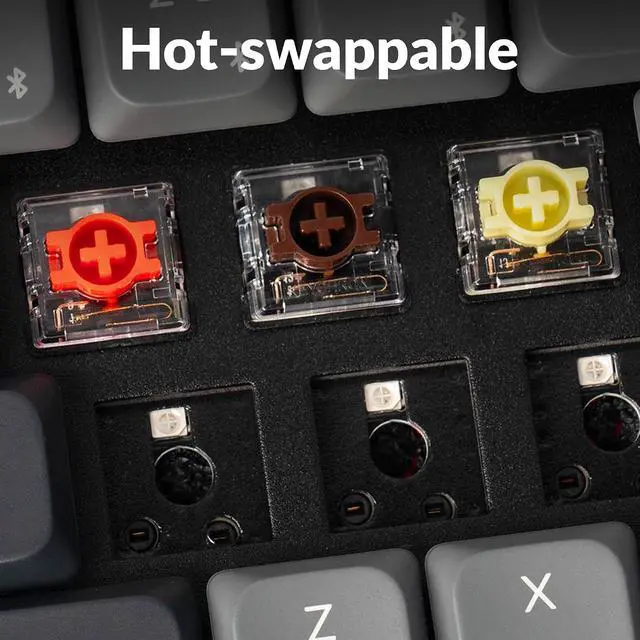 Alt view image 6 of 6 - Keychron K1 (Version 6) Low Profile Wireless Mechanical Keyboard TKL, Bluetooth 5.2/Wired QMK Programmable Keys, RGB Backlit with Hot-Swappable Low Profile Keychron Red Switch for Mac Windows Linux