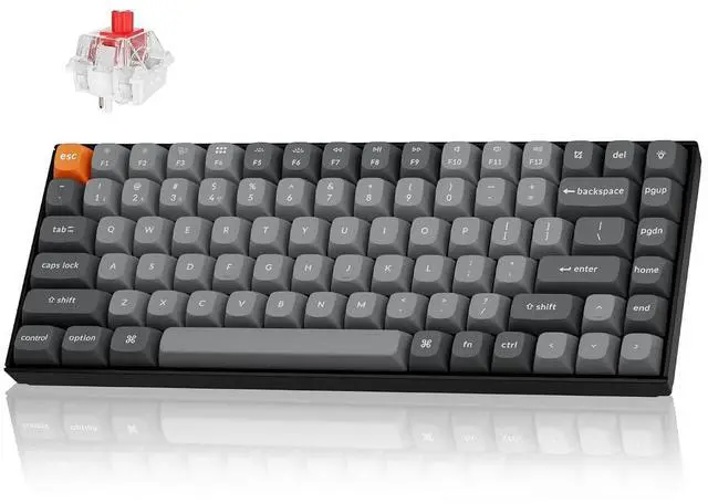 Main image of Keychron K2 Max QMK/VIA 2.4 GHz & Bluetooth Wireless Custom Mechanical Keyboard for Mac/Windows/Linux, 75% Layout Keyboard White Backlight Red Switch - Black