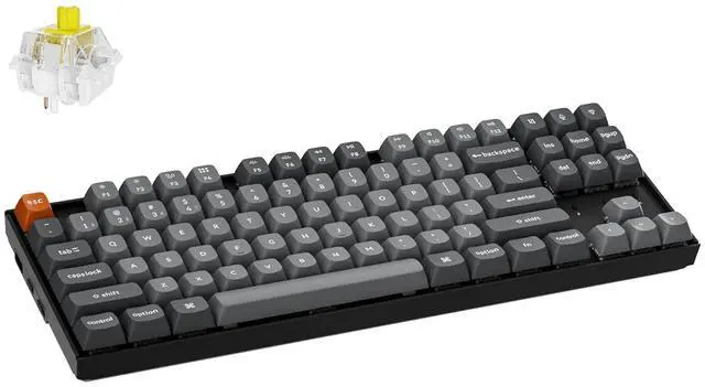 Main image of Keychron K8 Max Wireless Mechanical Gaming Keyboard, TKL Layout QMK 2.4 GHz/Bluetooth 5.1/Wired Tri-Mode Connection, RGB with Keychron Super Banana Switch Compatible with Mac Windows Linux